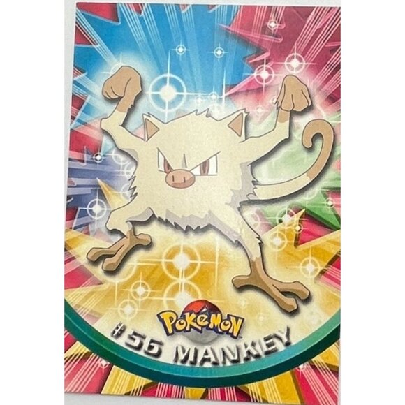 Mankey Pokemon Card Topps #56 TV Animation Edition Series Green Logo - Picture 5 of 5